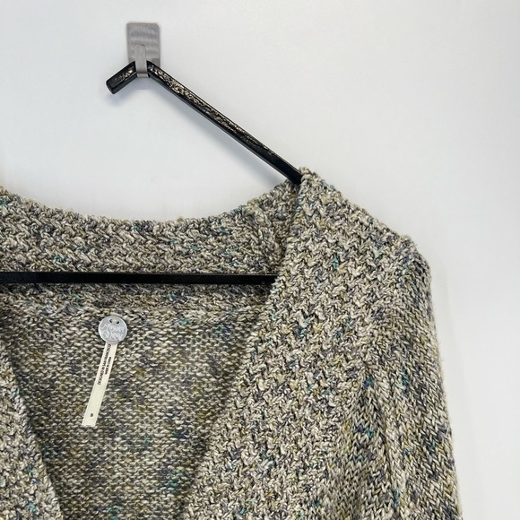 Margaret O’Leary Linen Blend Flecked Multi Knit Seashell Single Button Cardigan - Picture 3 of 8